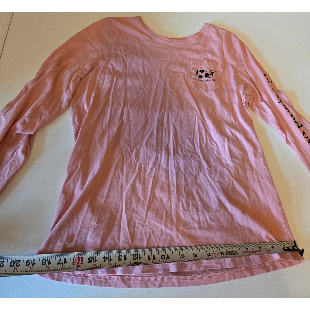 Vineyard Vines Soccer Whale Long Sleeve Pocket Shirt Womens Small Pink - Picture 9 of 13
